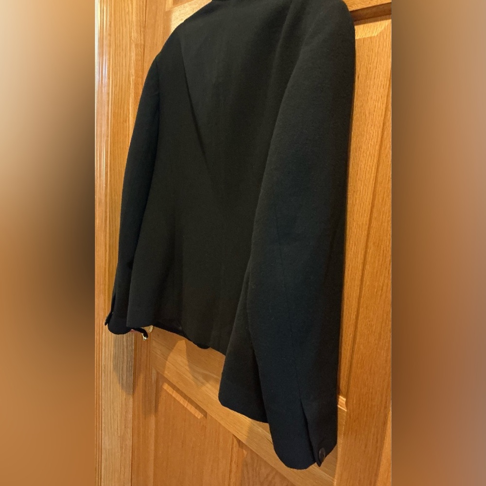 Quince Italian Wool Black Stand Collar Blazer Jacket Women’s XL Minimalist - Picture 11 of 13